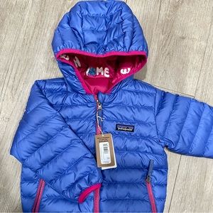 Patagonia Baby Reversible Sweater Hoody 2T, Home Planet: Mythic Pink, NWT